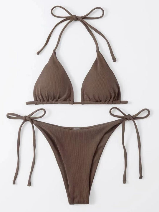 Damen Triangel-Bikini mit verstellbaren Schnüren Shopnory