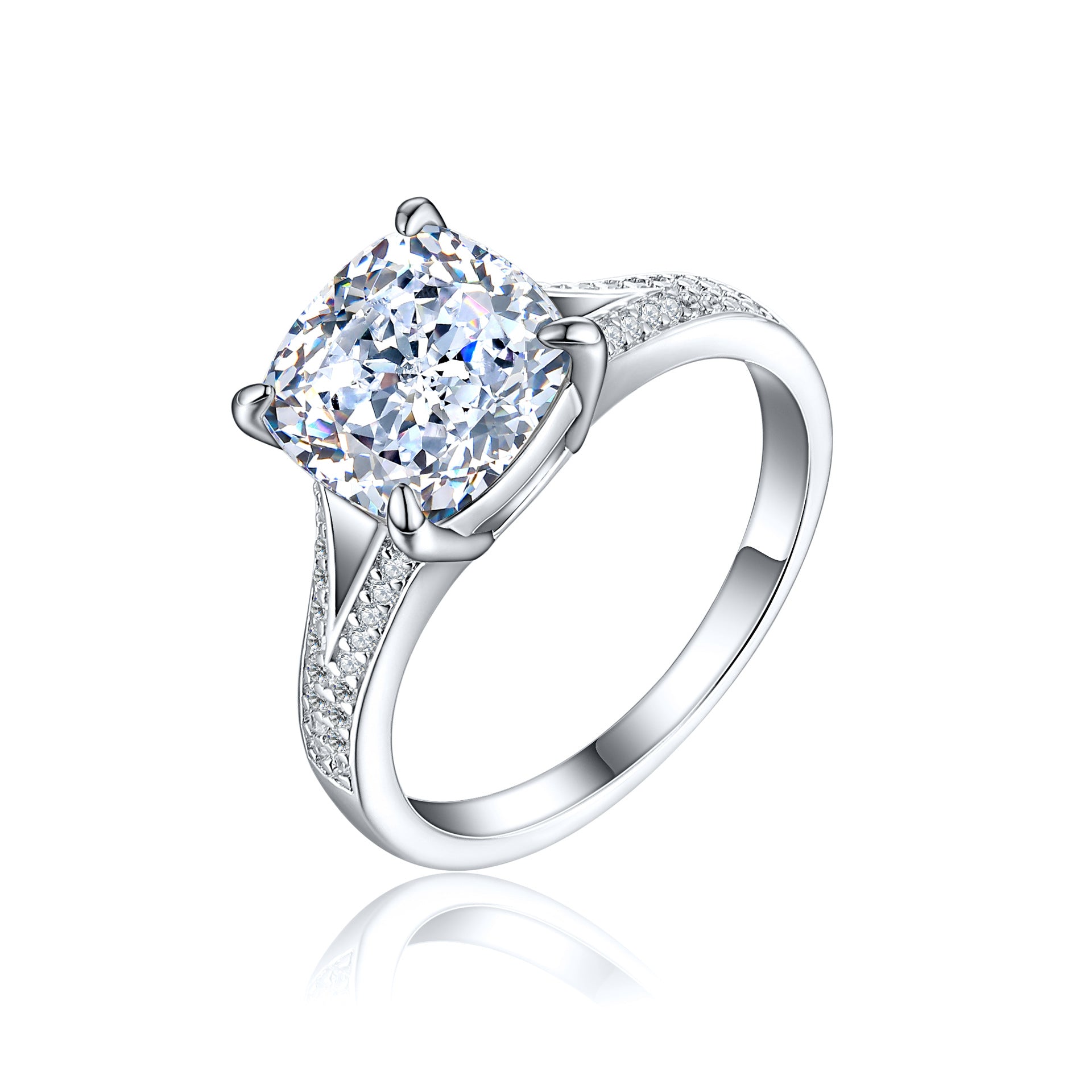 Damen Ring mit funkelndem Aquamarin und kunstvollen Zirkonia-Besatz Shop Nory