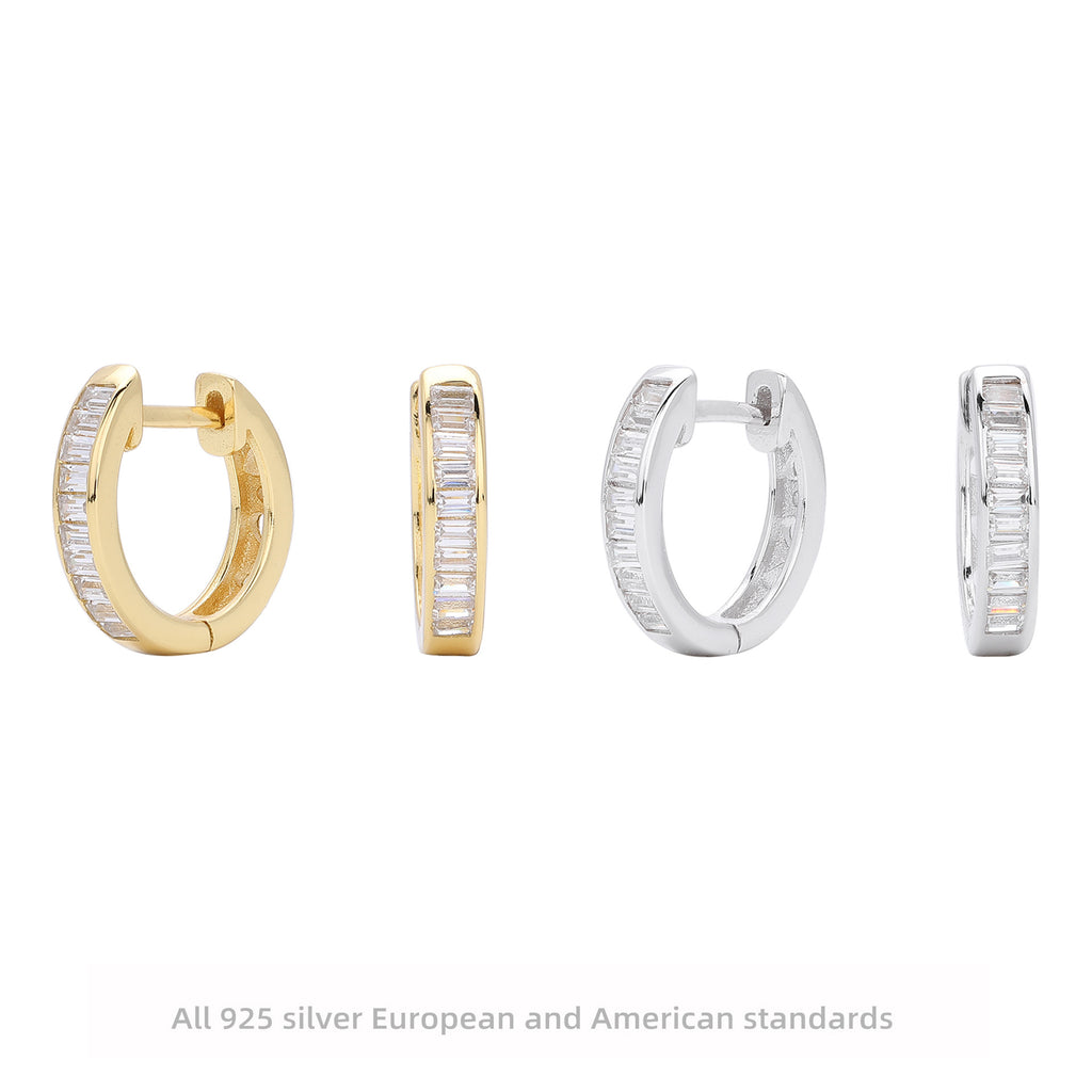 Damen Creolenohrringe mit luxuriösem Zirkonbesatz aus 925 Sterling Silber Shop Nory