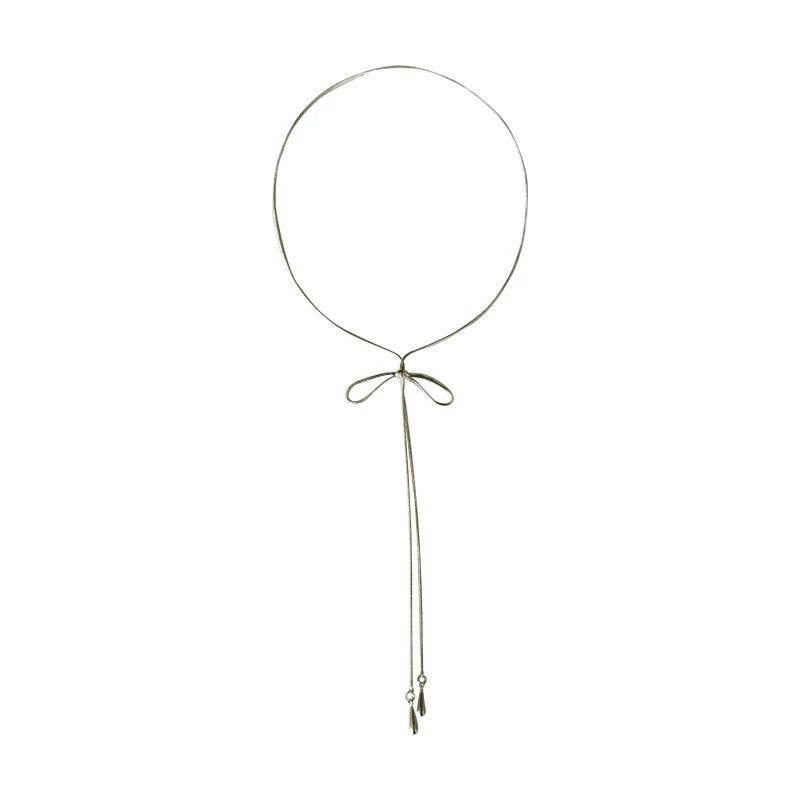 Damen Kette mit elegantem Schleifenanhänger aus hochwertigem Metall Shop Nory