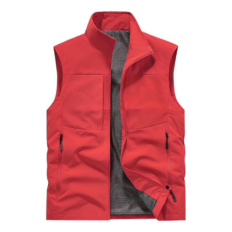 Herren Leichte technische Outdoor‑Weste mit Stehkragen, Netzfutter und Reißverschlusstaschen Shop Nory