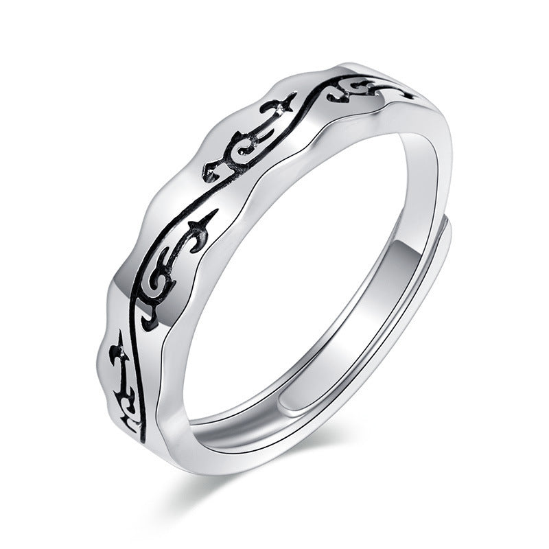 Damen Offener Ring mit kunstvollem Floraldesign Shop Nory