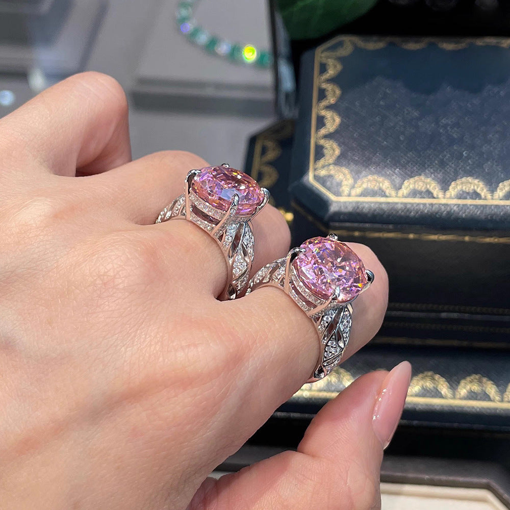 Damen Eleganter Ring mit pinkem Edelstein Shop Nory
