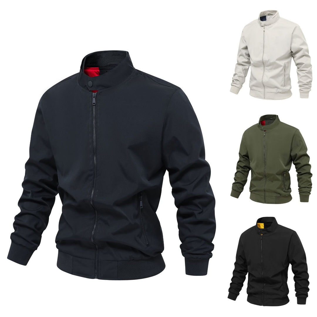 Herren Leichter Nylon-Bomber mit Rippbündchen Stehkragen und atmungsaktivem Meshfutter Shop Nory