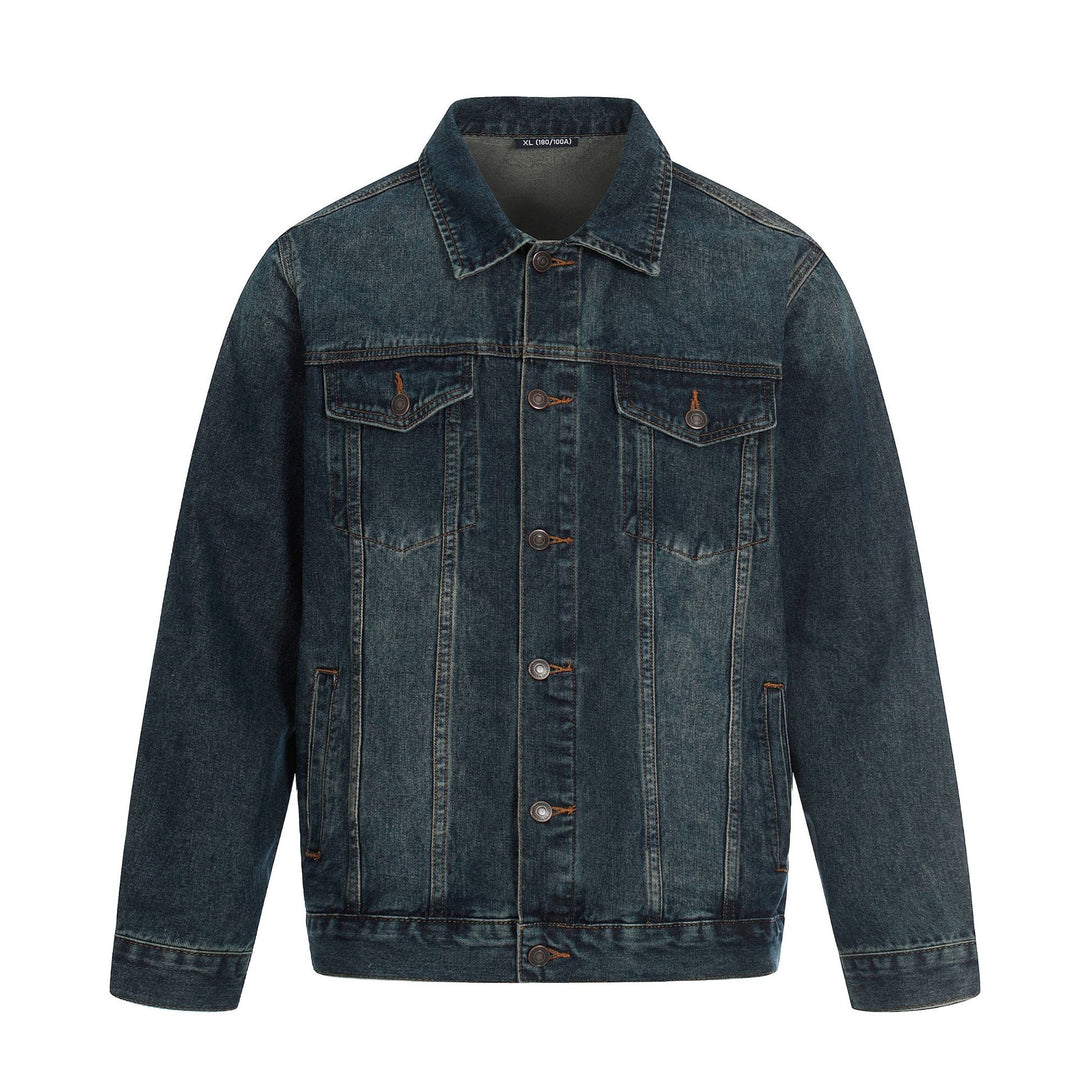 Herren Jeansjacke im Used-Effekt mit Pattentaschen und geradem Schnitt Shop Nory