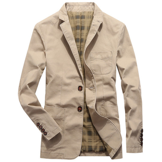 Herren Leichter Baumwoll‑Sakko im Casual‑Look mit kariertem Innenfutter Shop Nory