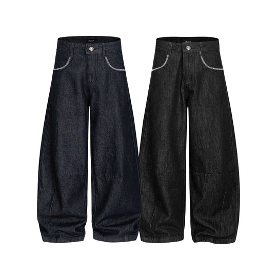 Damen Weite Denim-Hose im Culotte-Style mit hohem Bund und elastischem Saum Shop Nory