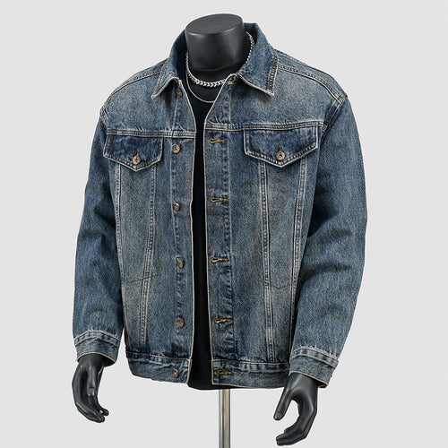 Damen Oversized Jeansjacke mit Stehkragen, Reißverschluss und elastischem Saum Shop Nory