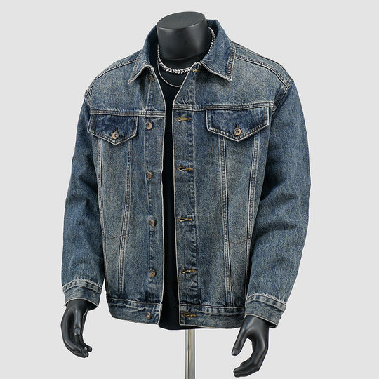 Herren Oversized Jeansjacke mit Used-Waschung und Destroy-Details Shop Nory
