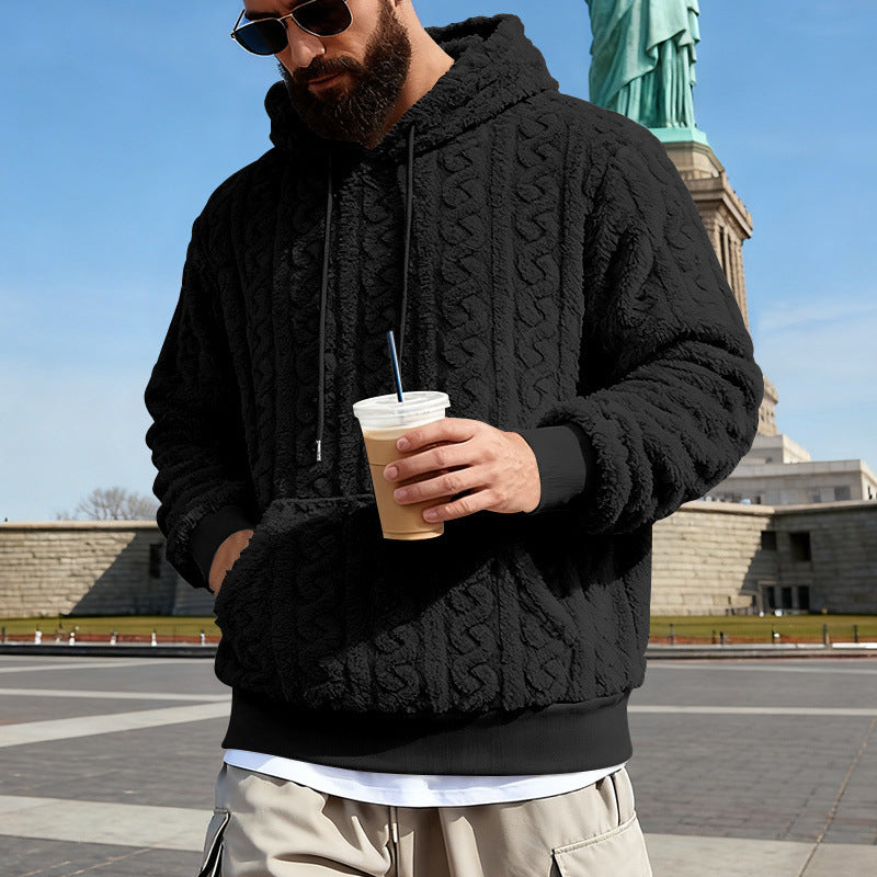 Herren Gefütterter Sherpa‑Hoodie mit Zopfmuster und Kapuze Shop Nory