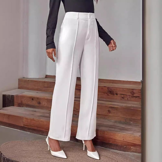 Damen Hochtaillierte Palazzo-Hose mit Bügelfalte und geradem Bein Shop Nory