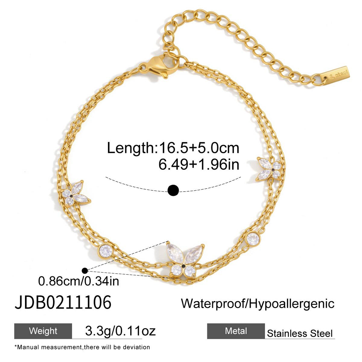 Damen Armband mit filigranen Blumenakzenten und elegantem, hypoallergenem Design Shop Nory