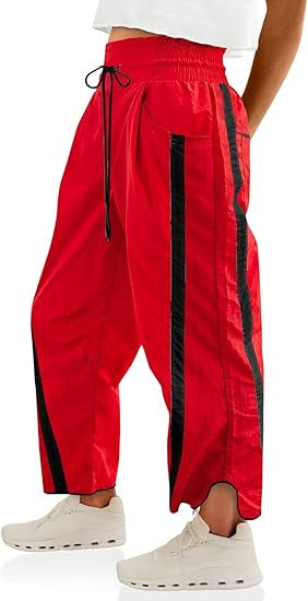Damen nan relaxte Trackpants mit seitlichem Kontraststreifen, elastischem Smokbund und Eingrifftaschen Shop Nory