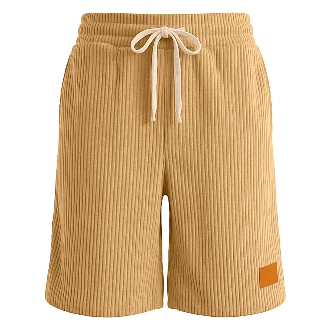 Herren nan Feincord-Shorts mit elastischem Tunnelzugbund, Kordelzug und tiefen Eingrifftaschen Shopnory
