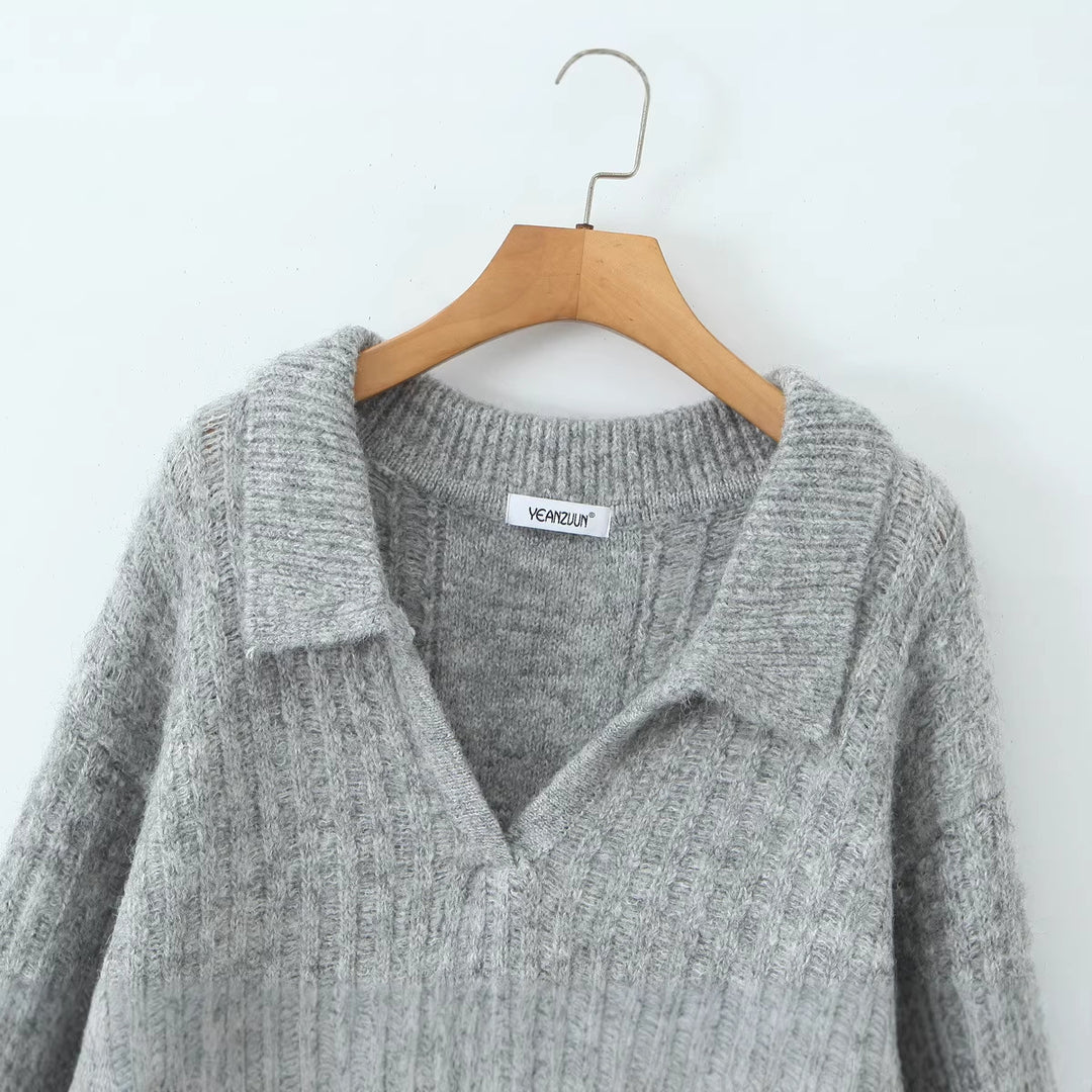 Damen Oversize-Grobstrick-Set mit Polokragen und Midirock Shop Nory