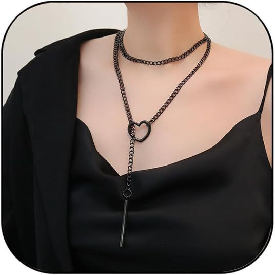 Damen Halskette mit herzförmigem Anhänger und modernen Gliederketten Shop Nory