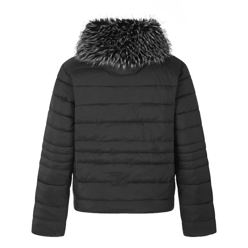 Damen Steppjacke mit abnehmbarer Kunstfellkapuze, wattierter Thermofüllung und Zwei‑Wege‑Reißverschluss Shop Nory