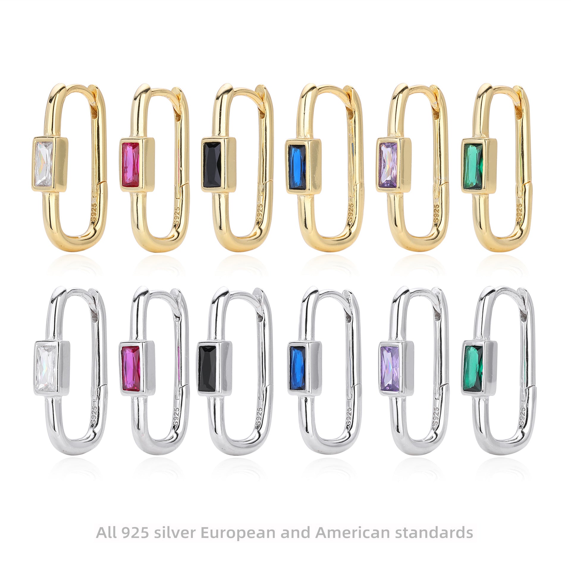 Damen Ohrstecker mit luxuriösem 5A Zirkon aus 925 Sterling Silber Shop Nory