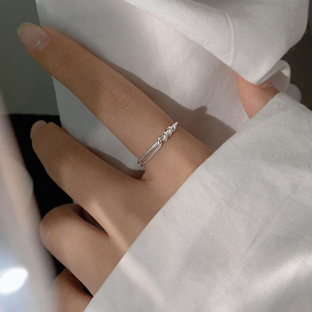 Damen Offener Ring mit kunstvollem Zopfmuster Shop Nory