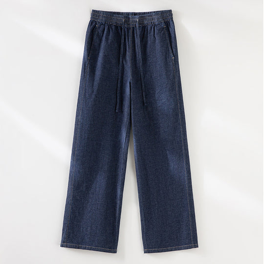 Damen Weite Jeanshose mit elastischem Bund und Tunnelzug Shop Nory