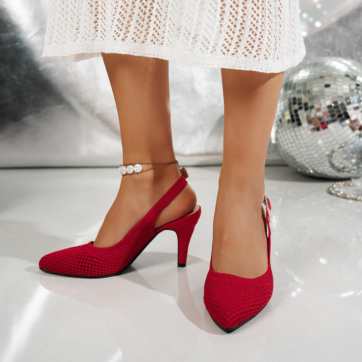 Damen Slingback-Pumps mit atmungsaktiver Netzstruktur und elegantem Absatz Shopnory
