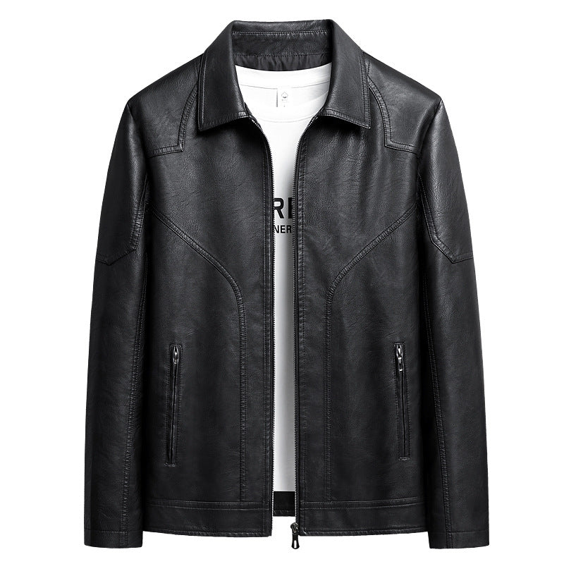 Herren Elegante Kunstlederjacke Shop Nory
