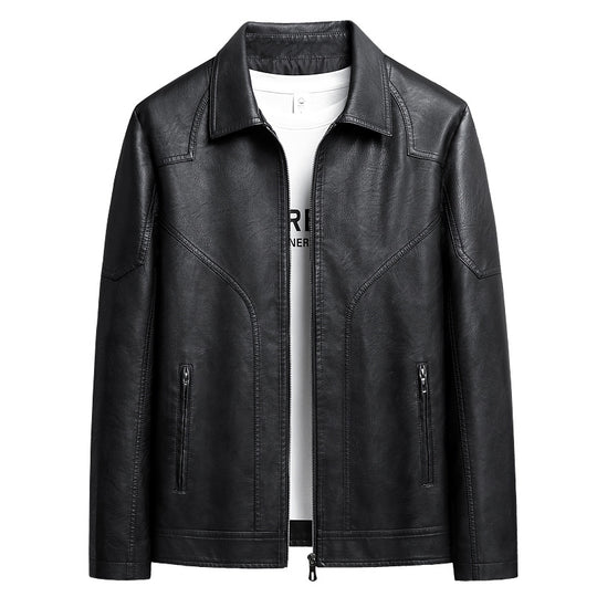 Herren Elegante Kunstlederjacke Shop Nory