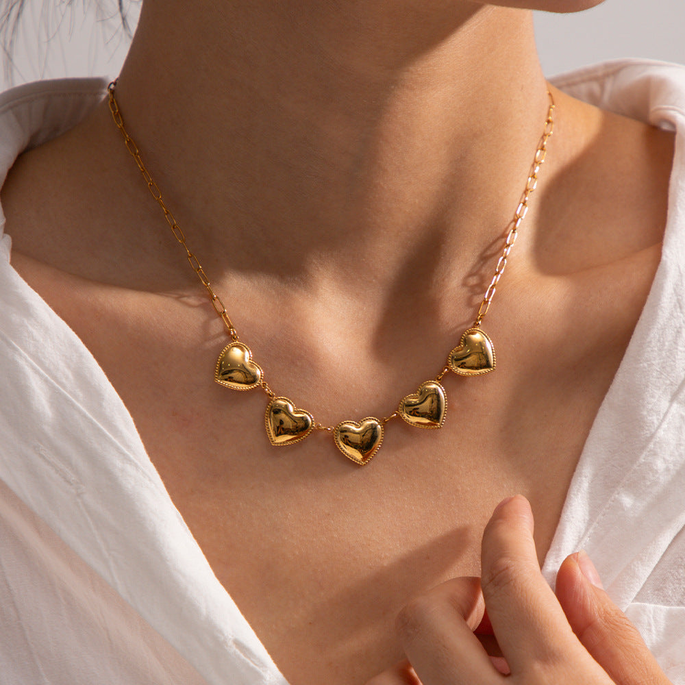 Damen Halskette mit charmantem Herzdesign und verstellbarer Länge Shop Nory
