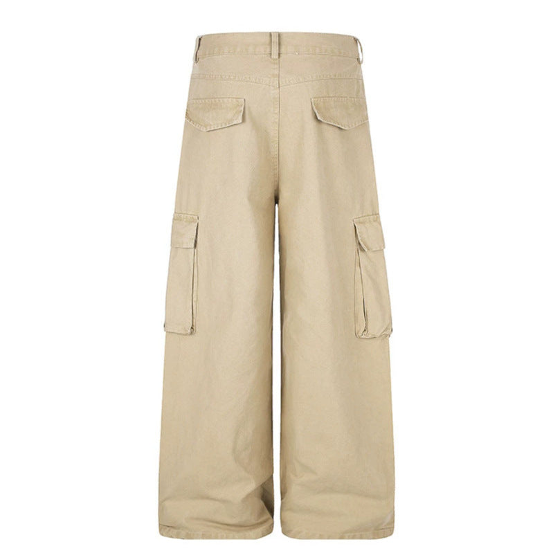 Damen Weite High‑Waist Cargo‑Hose mit großen Klappentaschen und Utility‑Details Shop Nory