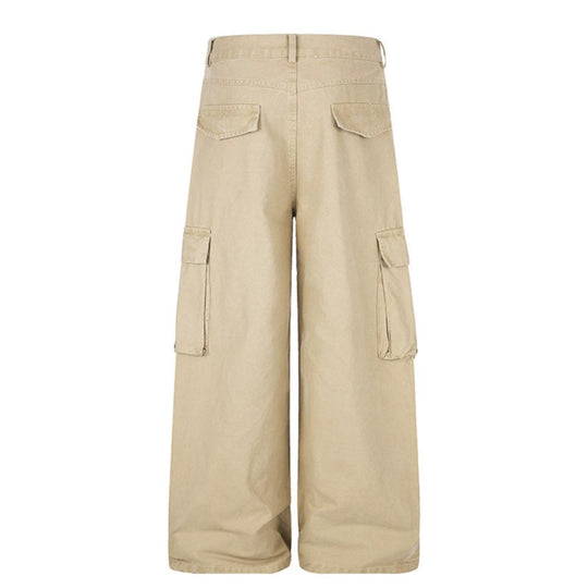 Damen Weite High‑Waist Cargo‑Hose mit großen Klappentaschen und Utility‑Details Shop Nory