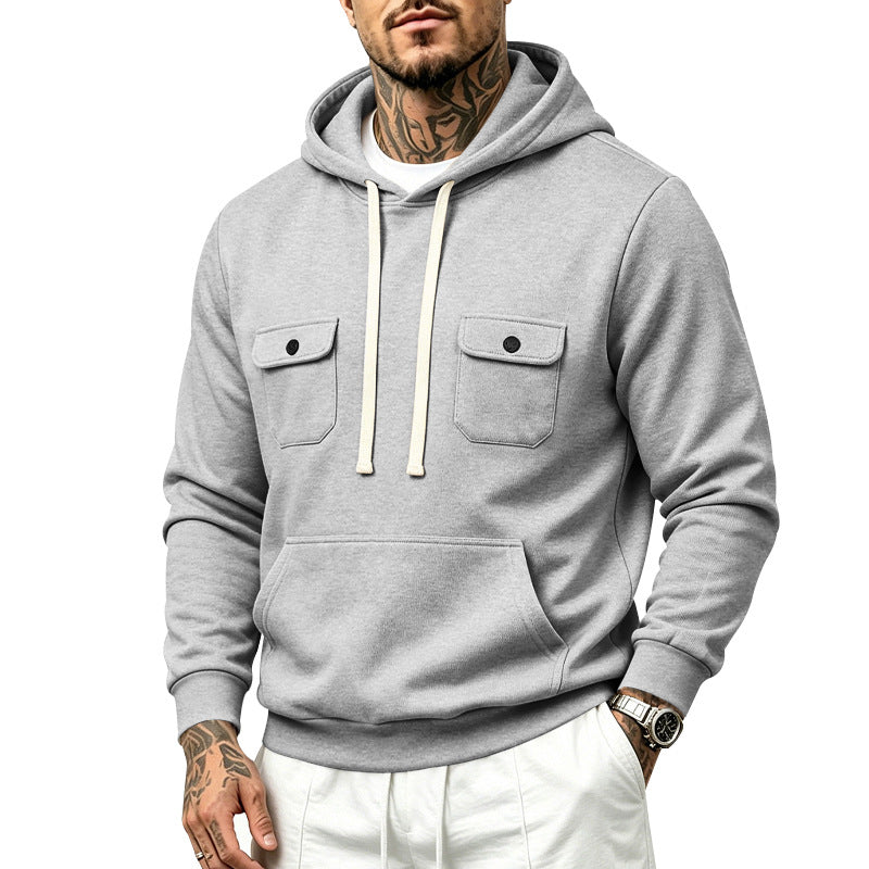 Herren Kapuzenpullover mit Brustklappen- und Kängurutasche Shop Nory