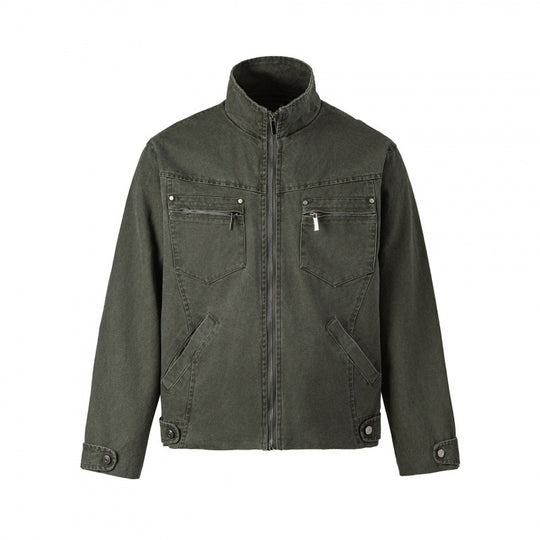 Herren Kurzjacke aus Canvas im Field‑Style mit Stehkragen, Reißverschluss und Multifunktionstaschen Shop Nory