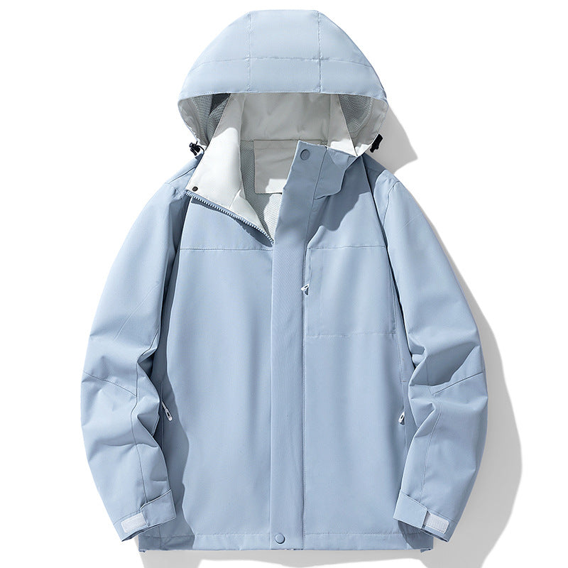 Herren Dreilagige wasserabweisende Kapuzen‑Outdoorjacke mit Mesh‑Futter und verdecktem Reißverschluss Shop Nory