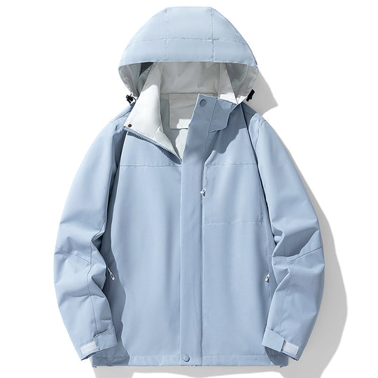 Herren Dreilagige wasserabweisende Kapuzen‑Outdoorjacke mit Mesh‑Futter und verdecktem Reißverschluss Shop Nory