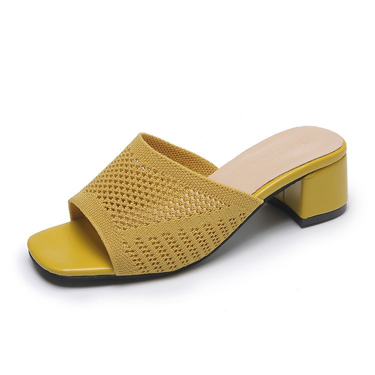 Damen Mules mit atmungsaktivem Netzdesign und bequemer Blockabsatzsohle