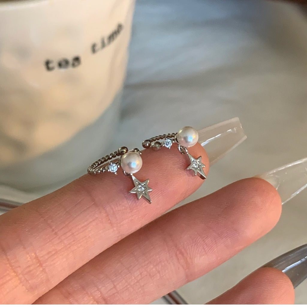 Damen Ohrstecker mit funkelnden Zirkonia und eleganten Perlenanhängern Shop Nory