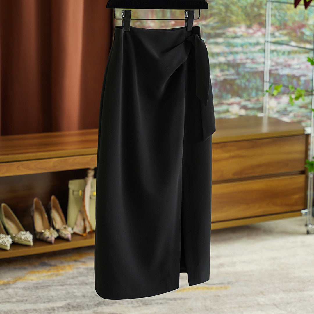 Damen Eleganter Wickelrock mit Taillenbindung Shop Nory