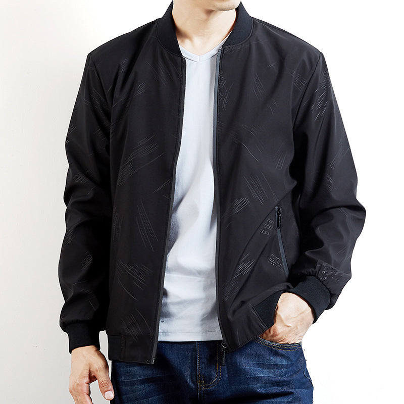 Herren Leichte Bomberjacke mit dezentem Strukturprint, windabweisend und Reißverschluss Shop Nory