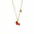 Damen Halskette mit trendigem Hundehals-Anhänger und goldener Gliederkette Shop Nory
