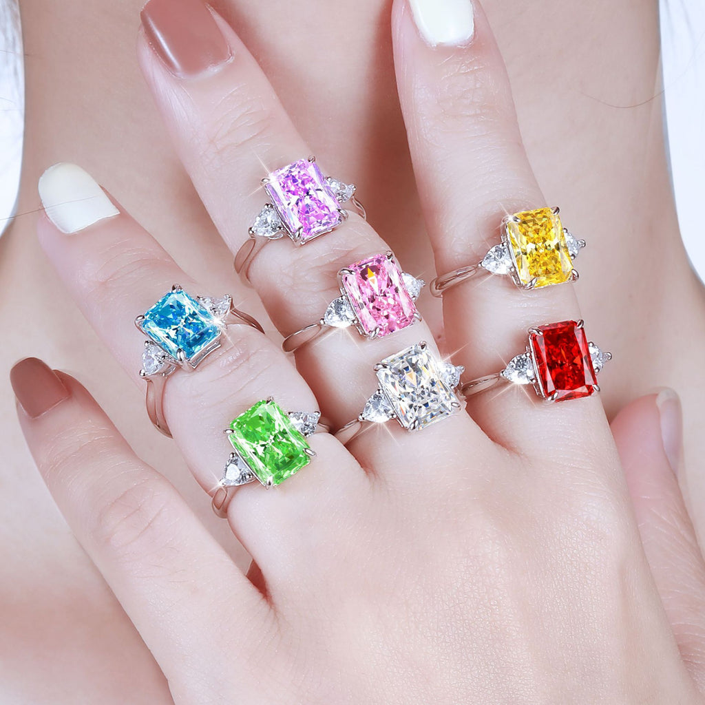 Damen Eleganter Zirkonring mit strahlendem Aquamarin-Shop Nory