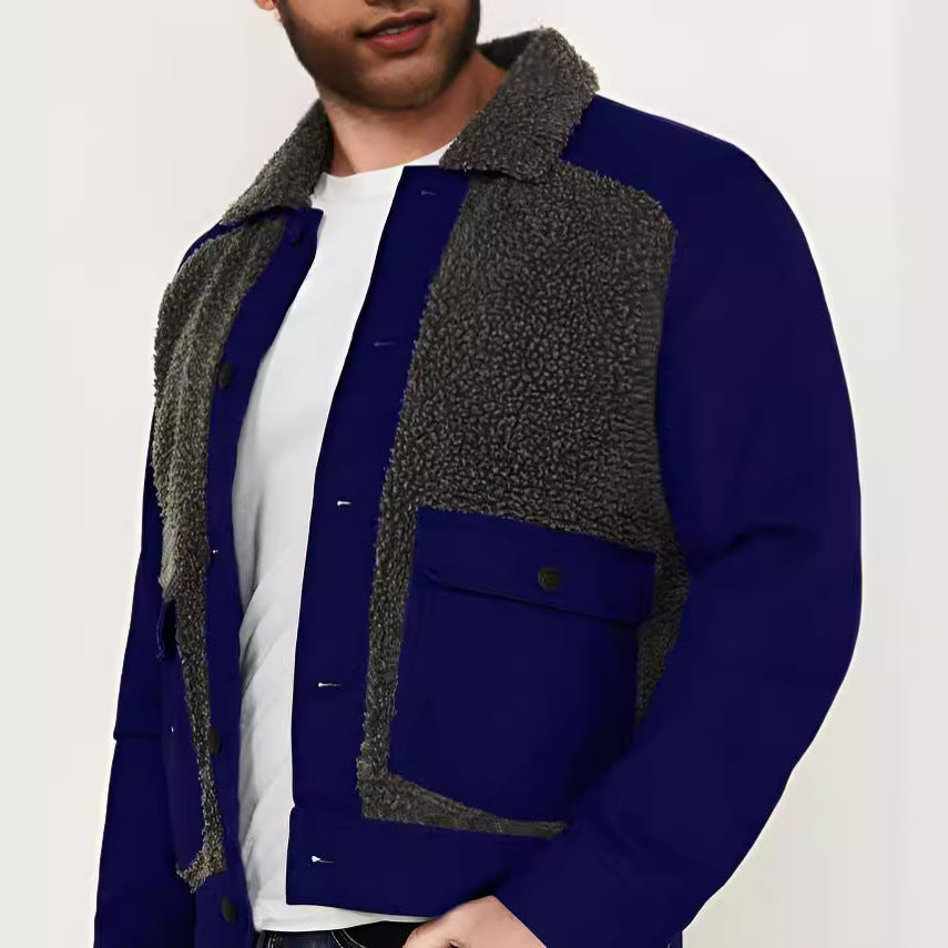Herren Overshirt-Jacke mit Teddyfutter, aufgesetzten Pattentaschen und Knopfleiste Shop Nory