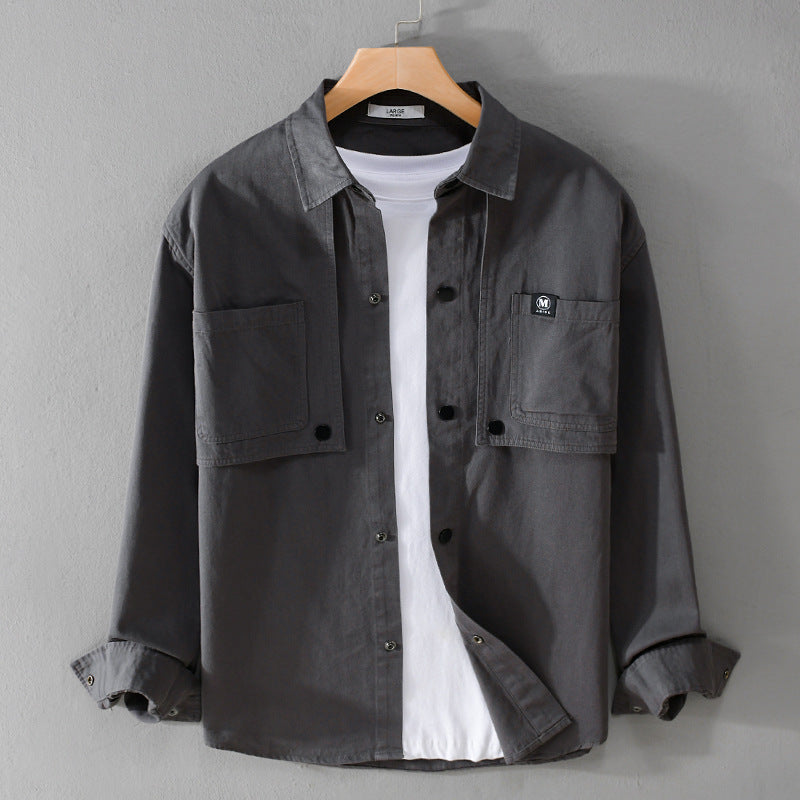 Herren Baumwoll-Overshirt mit Druckknopfleiste, Doppel-Brusttaschen und relaxed Fit Shop Nory