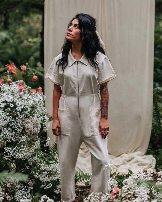 Damen legerer Jumpsuit mit praktischen Taschen und Reißverschluss