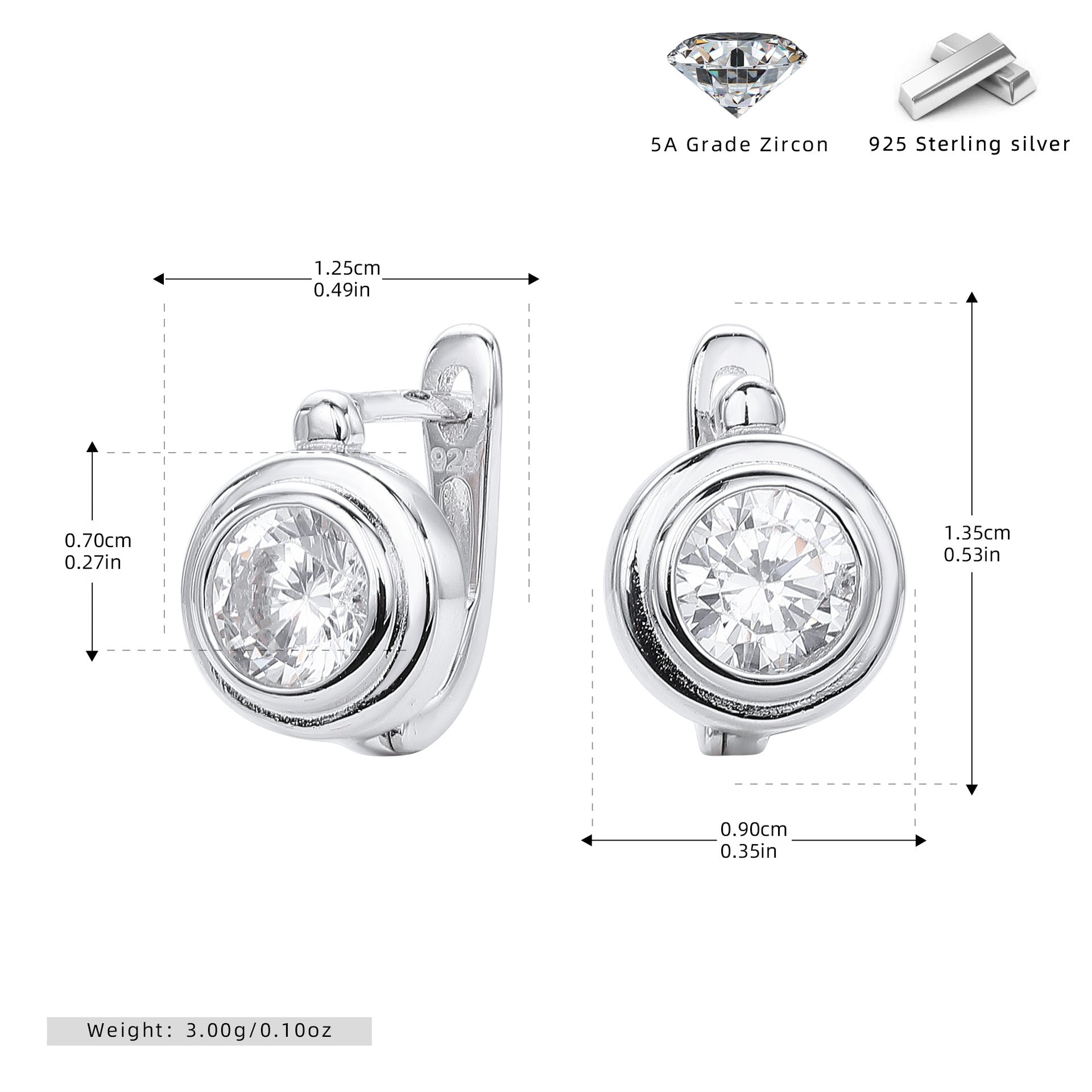 Damen Ohrhänger mit hochwertigem Zirkon und eleganter Goldbeschichtung Shop Nory