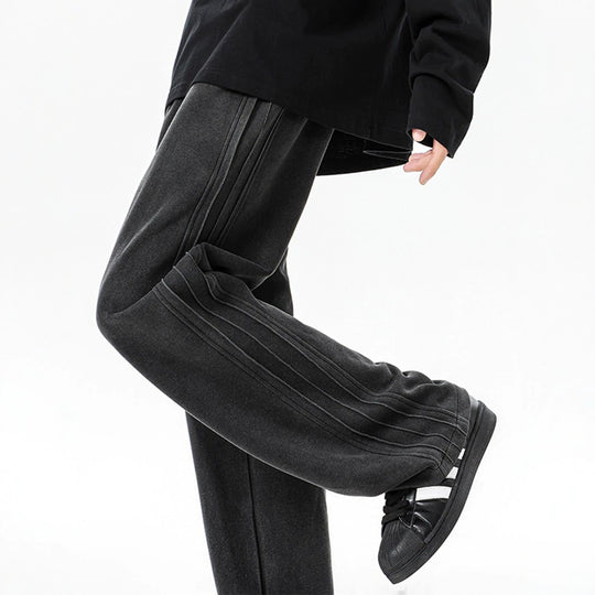 Herren weite Samt-Relaxhose mit Kordelzug und betonten Seitennähten Shop Nory