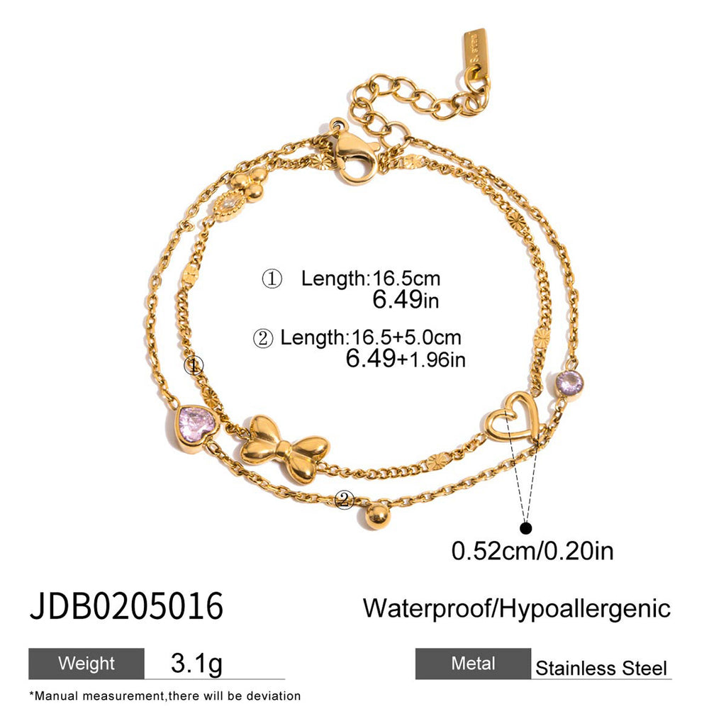 Damen Armband aus hypoallergenem Edelstahl mit bunten Perlen und Perlenelement Shop Nory