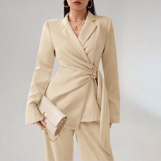 Damen Elegantes Blazer-Kostüm mit Taillengürtel Shop Nory