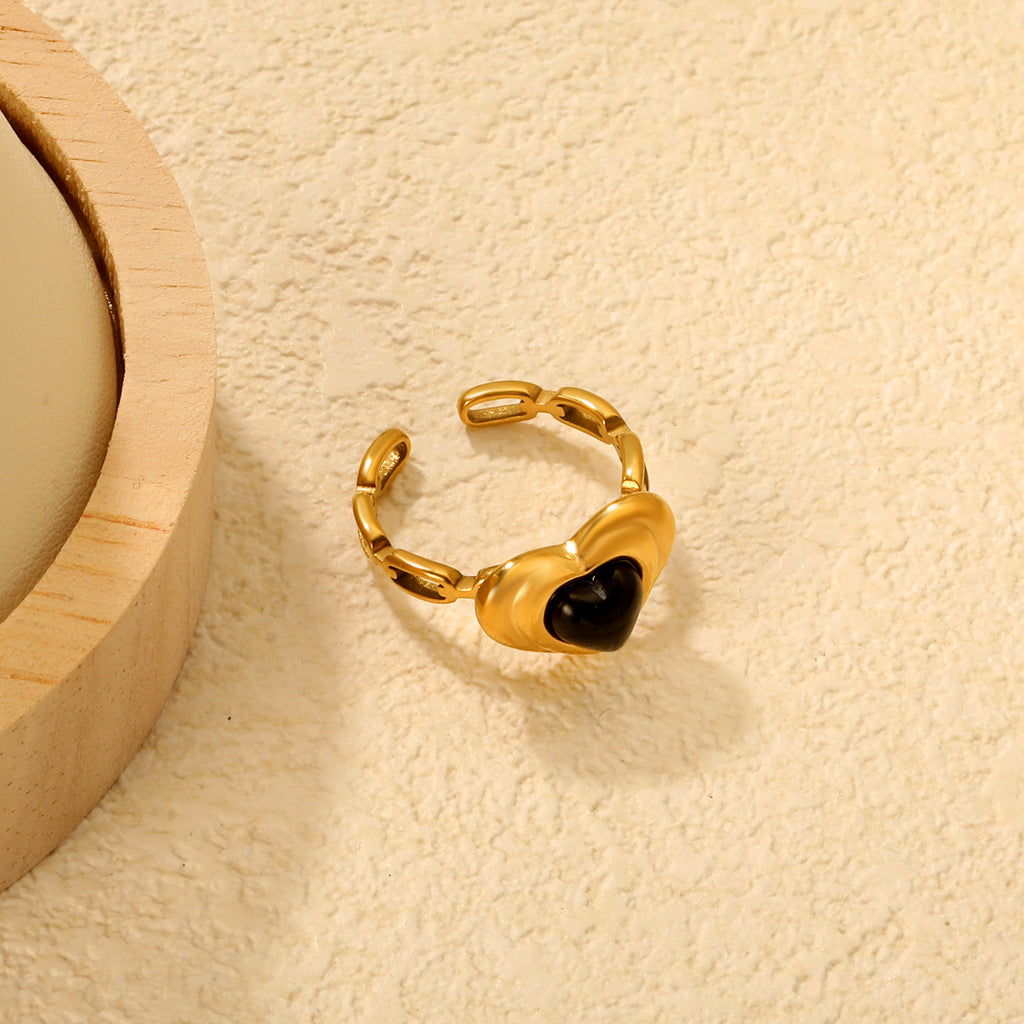 Damen Ring mit kunstvollem Herzdesign aus hochwertigem Edelstahl Shop Nory