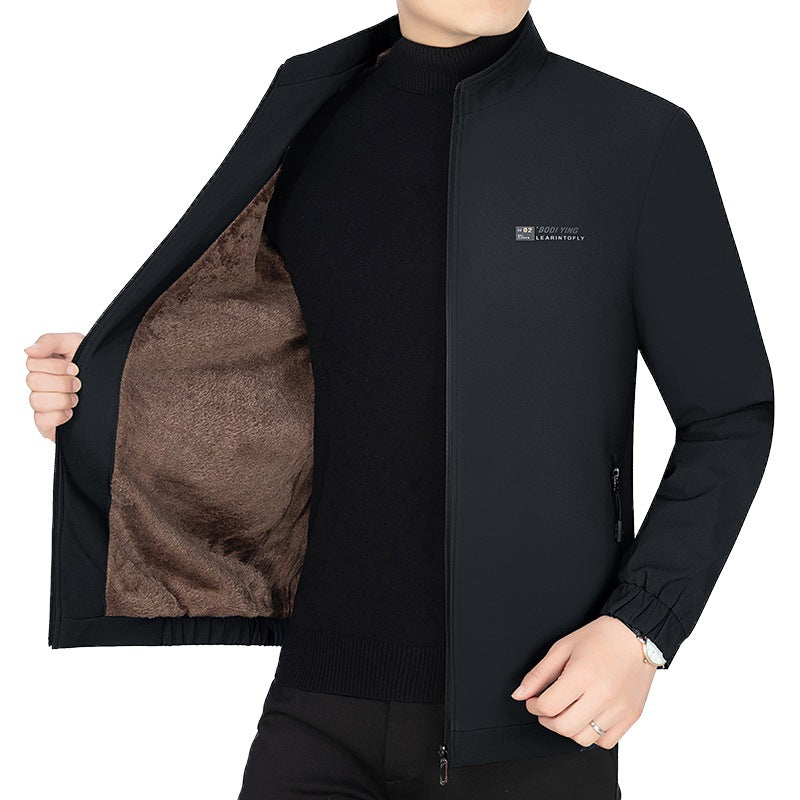 Herren Stehkragen-Jacke mit wärmendem Teddyfutter und Reißverschluss Shop Nory