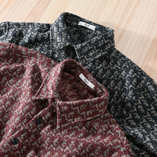 Herren Strukturiertes Jacquard-Overshirt mit Brusttasche und Relaxed Fit Shop Nory